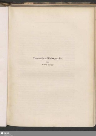 Thomasius-Bibliographie