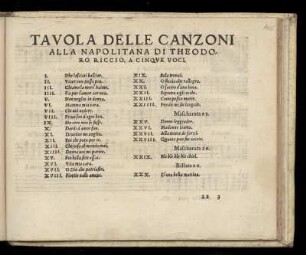 Tavola delle canzoni