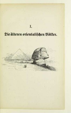 I. Die älteren orientalischen Völker