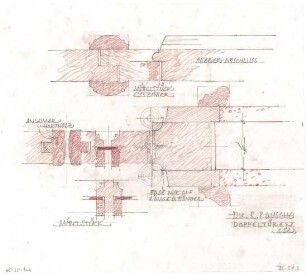 Döllgast, Hans; München - Harlaching; Wohnhaus Dir. Rausche - Doppeltüren (Schnitte)
