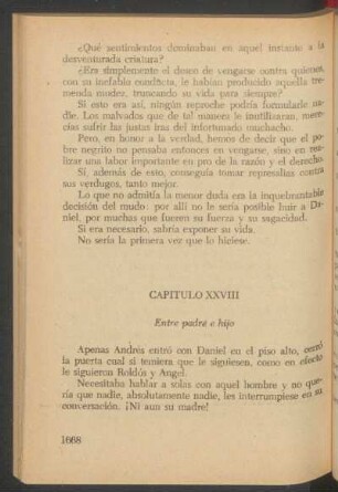Capítulo XXVIII - Entre padre e hijo