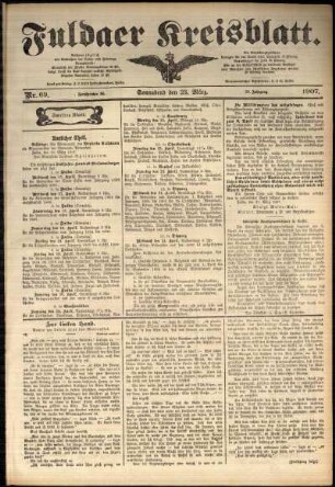 Zweite Ausgabe vom Samstag, den 23. März 1907.