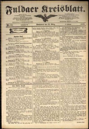 Zweite Ausgabe vom Samstag, den 23. März 1907.