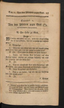 Capitel 2. Von den Pflichten gegen Gott.