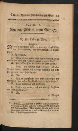 Capitel 2. Von den Pflichten gegen Gott.