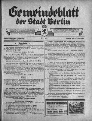 1927,23: Nr. 23, 5. Juni 1927