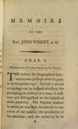 Memoirs Of The Late Rev. John Wesley, A. M. : With A Review Of His Life And Writings, And A History Of Methodism, From it's Commencement in 1729, to the present time. 1