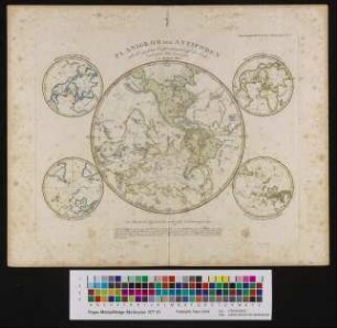 Planiglob der Antipoden oder der größten Entfernungen auf der Erde