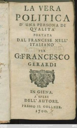La Vera Politica D'Una Persona Di Qualita