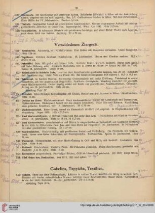 Gobelins, Teppiche, Textilien (Nr. 544-568a)