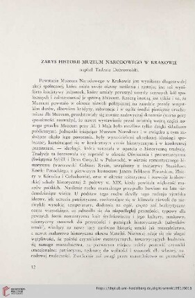 [1.]1951: Zarys historii muzeum narodowego w Krakowie