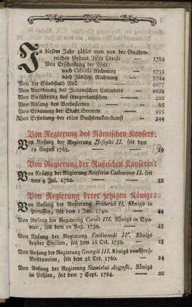 Von Regierung des Römischen Kaysers. - Erklärung der Charactere.