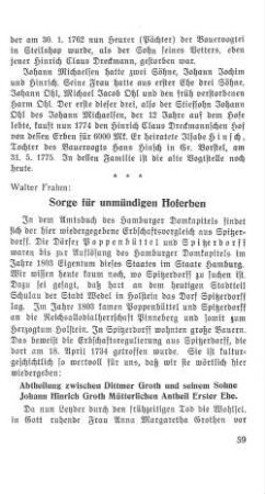 Sorge für unmündigen Hoferben