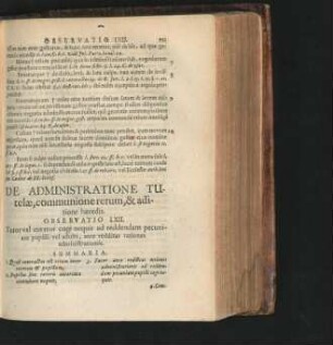 De Administratione Tutelae, communione rerum, & aditione haeredis. Observatio LXII.