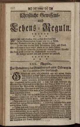 Christliche Gewissens- und Lebens-Reguln.