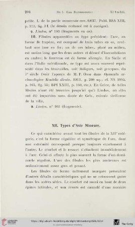 XII. Types d'Asie Mineure