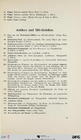 Antikes und Stil-Mobiliar (Nr. 97-169)