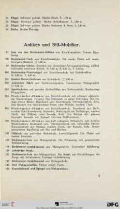 Antikes und Stil-Mobiliar (Nr. 97-169)