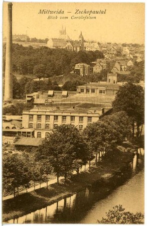 Mittweida. Blick vom Carolafelsen auf Mittweida