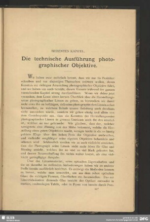 Die technische Ausführung photographischer Objektive