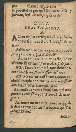 Cap. V. De Actionibus.