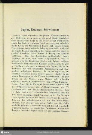 Segler, Ruderer, Schwimmer
