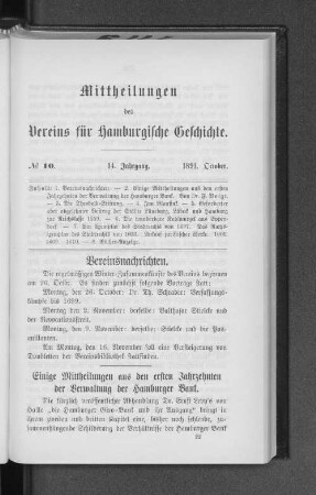 Einige Mittheilungen aus den ersten Jahrzehnten der Verwaltung der Hamburger Bank.