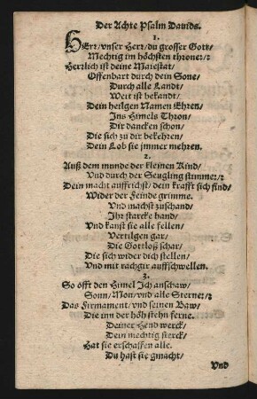 Der Achte Psalm Dauids. ||