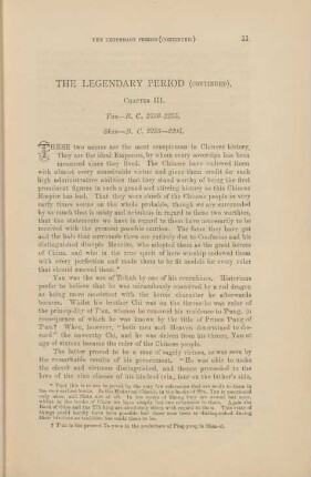 The Legendary Period (continued). - Chapter III ...