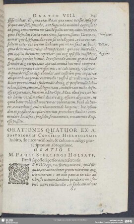 Orationes Quatuor Ex Apostolorum Concilio Hierosolymis
