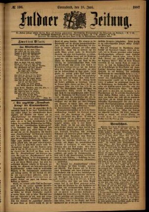 Ausgabe vom Samstag, den 18. Juni 1887.