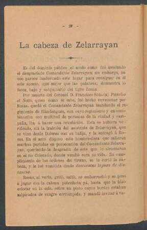 La cabeza de Zelarrayan
