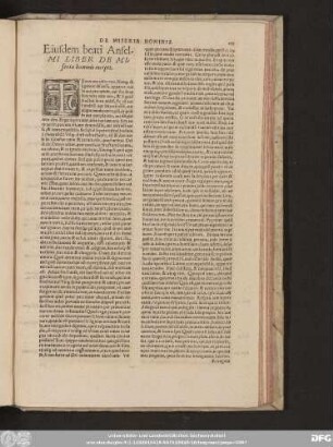 Beati Anselmi liber de concordia prascientiae & praedestinationis & gratia & liberi arbitrii, explicit. Eiusdem beati Anselmi Liber De Miseria hominis inscipit.