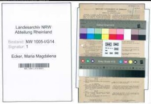 Entnazifizierung Maria Magdalena Ecker , geb. 17.09.1919 (Postangestellte)