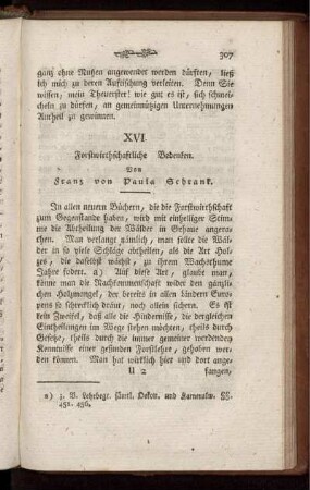 XVI. Forstwirtschaftliche Bedenken.