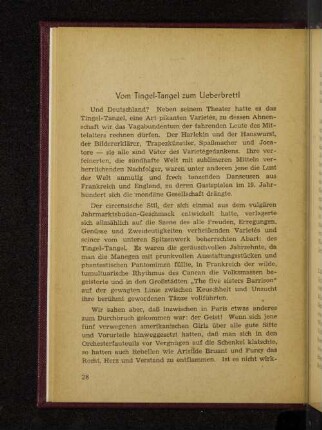 Vom Tingel-Tangel zum Ueberbrettl