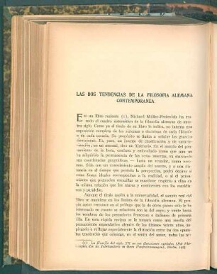 Las dos tendencias de la filosofía alemana contemporánea