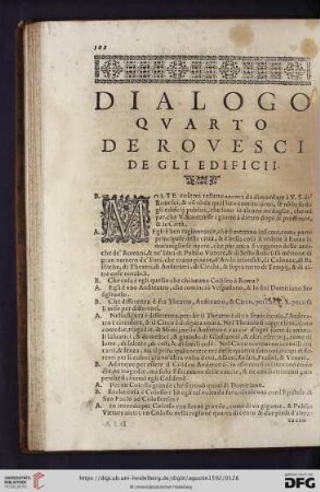 Dialogo quarto. De rovesci de gli edificii