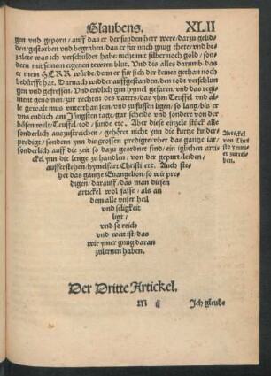 Der Dritte Artickel.