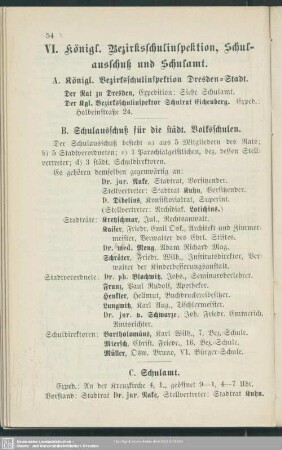VI. Kgl. Bezirksschulinspektion, Schulausschuss und Schulamt