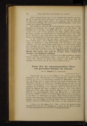 Neues über die zusammengesetzten Nester und gemischten Kolonien der Ameisen.