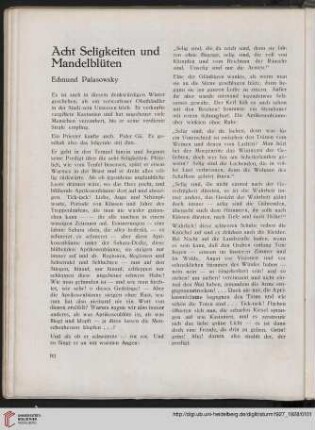 Acht Seligkeiten und Mandelblüten