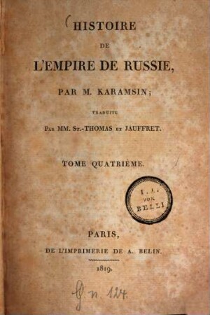 Histoire de l'empire de Russie, 4 (1819)