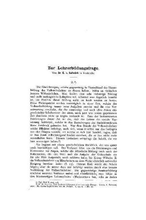 Zur Lehrerbildungsfrage : II.
