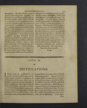 Locus XI. De justificatione.