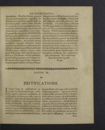 Locus XI. De justificatione.