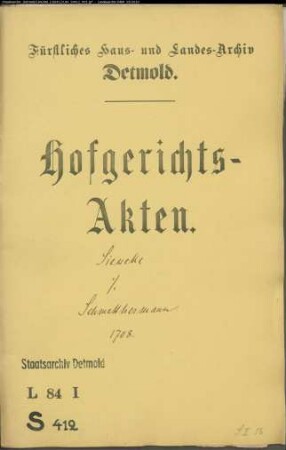 Sieweke, Johann Kord in Lage gegen Schmetthermann (Schmidthermann) in Lage - Grenzstreit