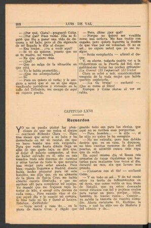 Capítulo LXVI : Recuerdos