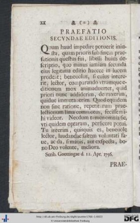 Praefatio Secundae Editionis.