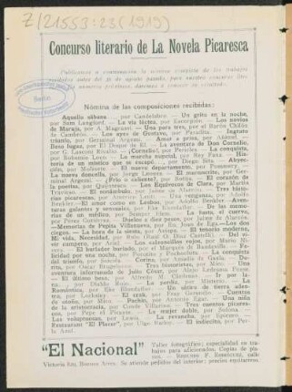 Concurso literario de La Novela Picaresca
